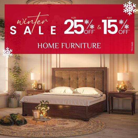 Interwood Winter Sale! FLAT 25 & 15 OFF on Bed sets, sofa sets and